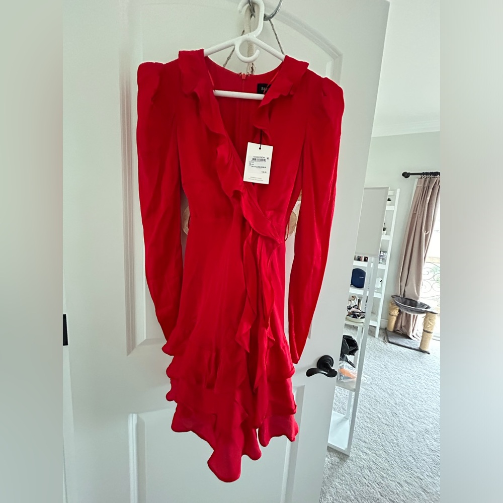 NWT Gorgeous Fiery Red Bardot Dress XS